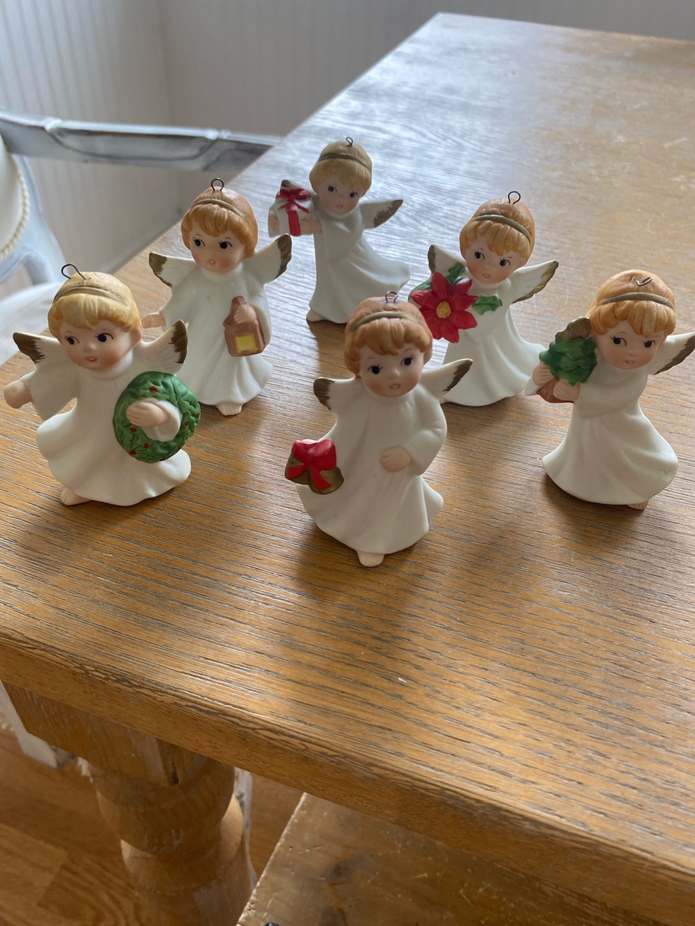 Vintage Homeco Porcelain Christmas Angel Ornaments